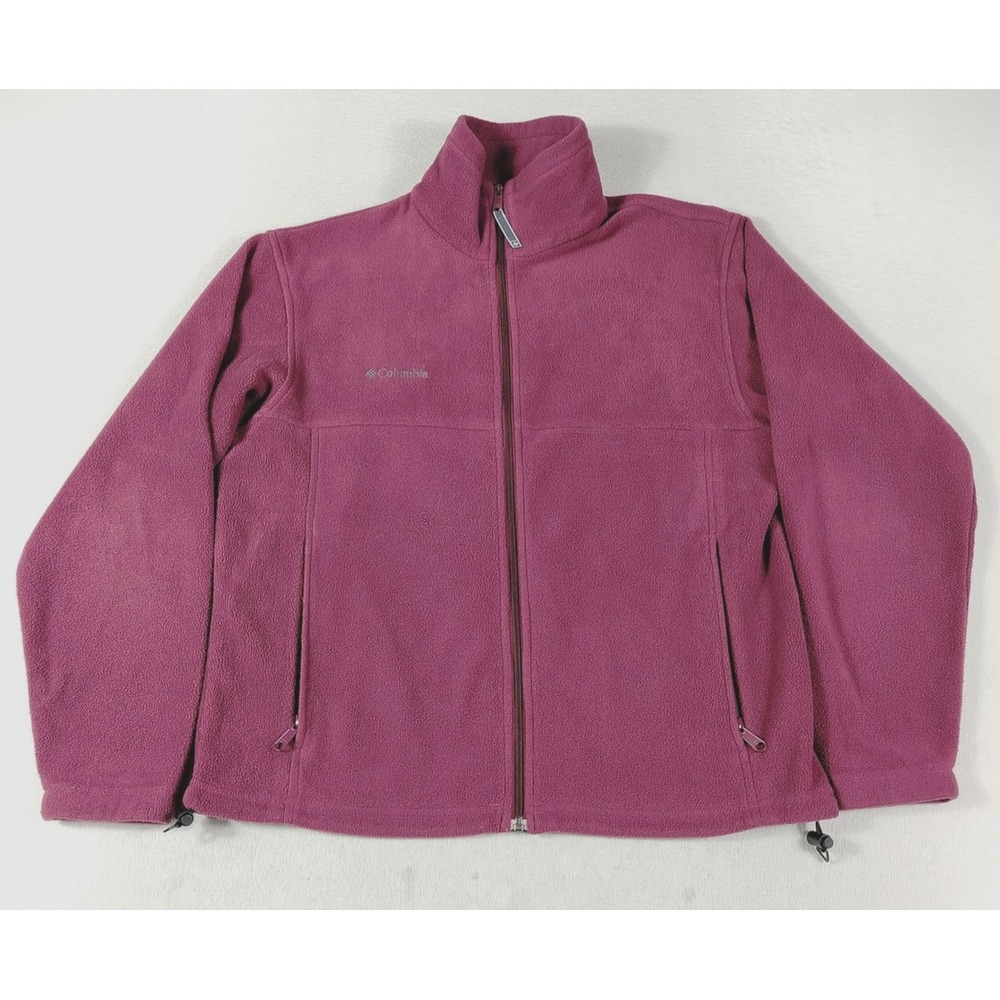 Columbia Fleece Jacket Mens Medium Maroon Full Zip Outdoor Hiking Gorpcore